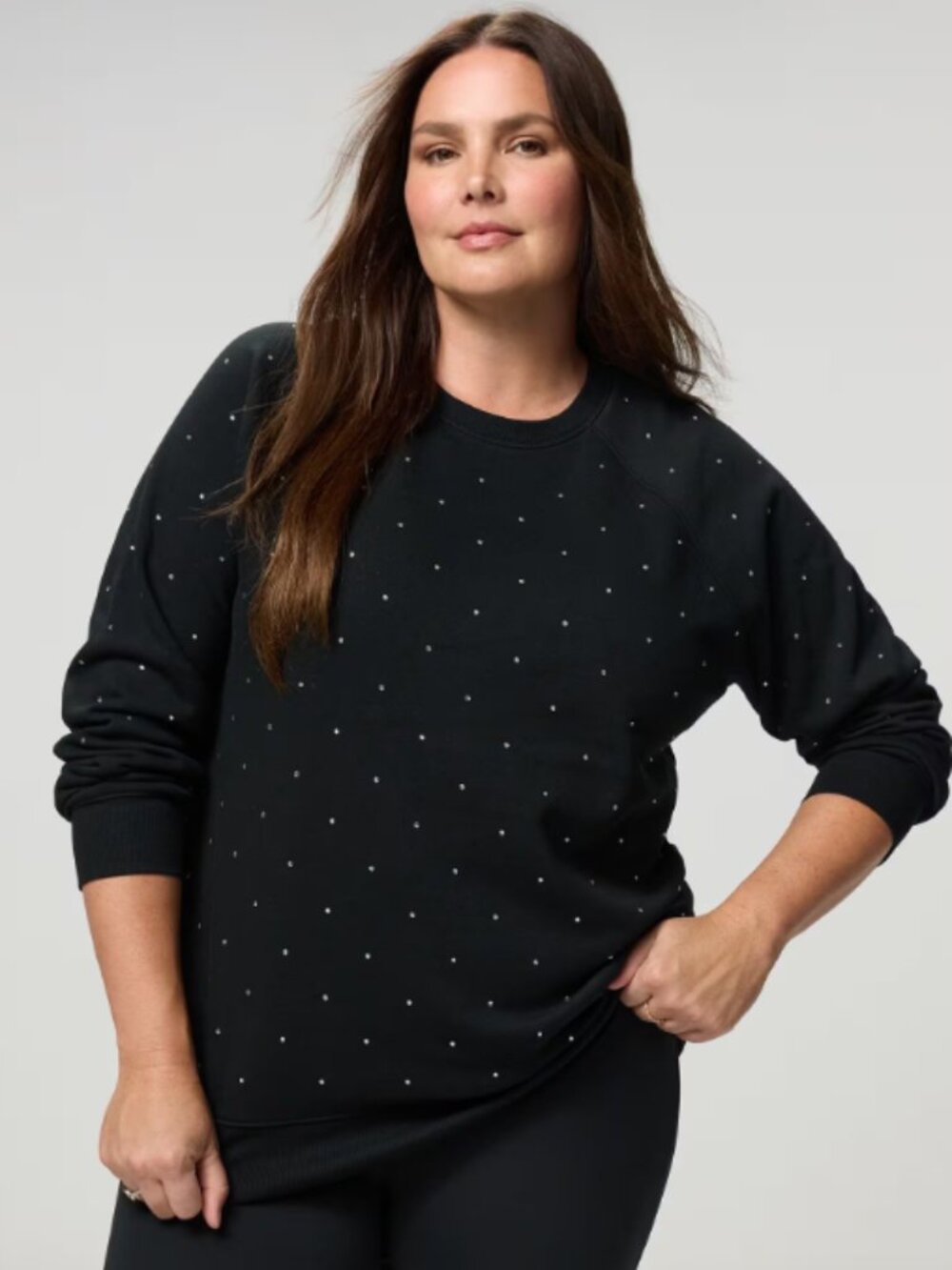 Torrid Size 3 Black Rhinestone Cozy Fleece Sweatshirt Pullover Plus Size